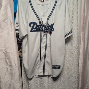 NFL Patriots Cream Jersey with Navy Accents